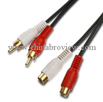 RCA cable, 2rca Female to 2rca Male cable
