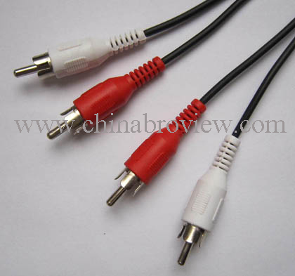 RCA cable, moulded 2rca male to 2rca male