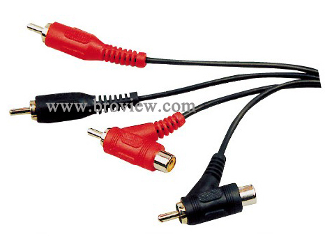 2rca plug to 2 rca plug/jack cable