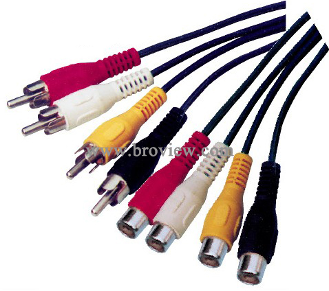 4 rca plug to 4 rca jack cable